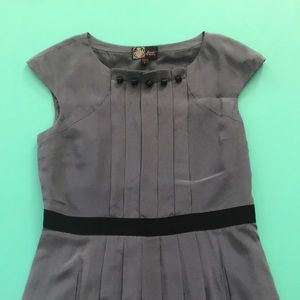 Tracy Reese grey pleated silk dress